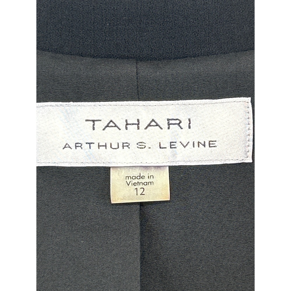 Tahari Arthur S. Levine Pant Suit Women 12 Black Velvet Trim Double Breasted Vtg - Picture 5 of 15